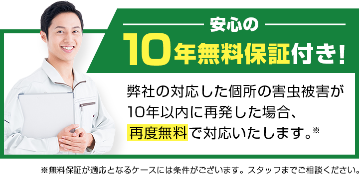 安心の10年無料保証付き！